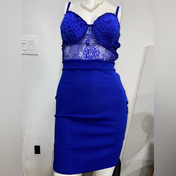 Dresses Blue Lace Corset Dress Poshmark